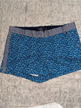 J. Crew Blue Mosaic High-Waist Chino Shorts